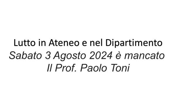 Lutto in Ateneo e nel Dipartimento.